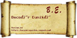 Becsár Euniké névjegykártya
